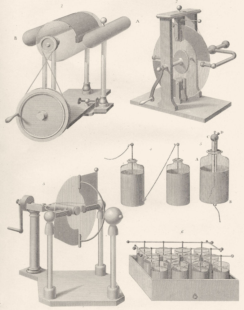 SCIENCE. Electricity (2)  1880 old antique vintage print picture